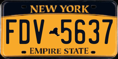 NY license plate FDV5637