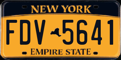 NY license plate FDV5641