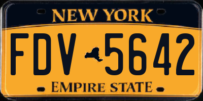 NY license plate FDV5642