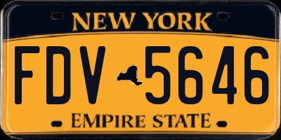NY license plate FDV5646