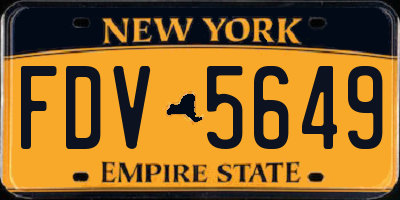 NY license plate FDV5649
