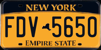 NY license plate FDV5650