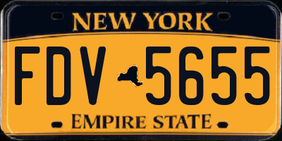 NY license plate FDV5655