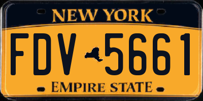 NY license plate FDV5661