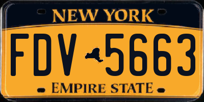 NY license plate FDV5663