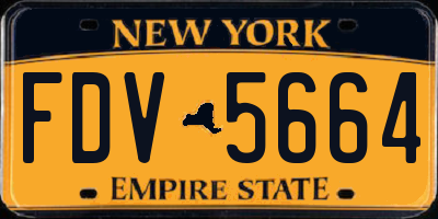 NY license plate FDV5664