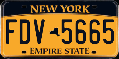 NY license plate FDV5665