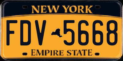 NY license plate FDV5668