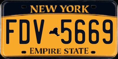 NY license plate FDV5669