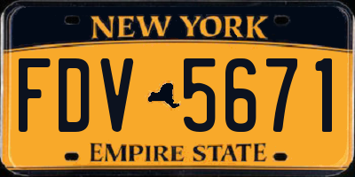 NY license plate FDV5671