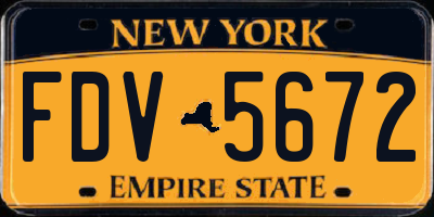 NY license plate FDV5672