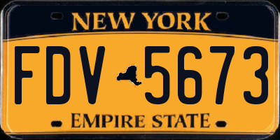 NY license plate FDV5673