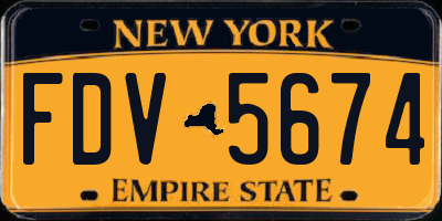 NY license plate FDV5674