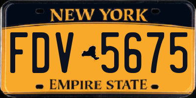 NY license plate FDV5675