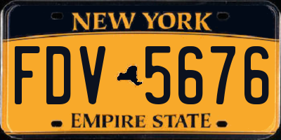 NY license plate FDV5676