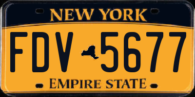 NY license plate FDV5677