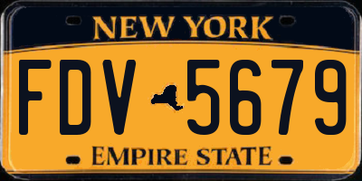 NY license plate FDV5679