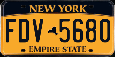 NY license plate FDV5680