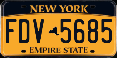 NY license plate FDV5685