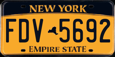 NY license plate FDV5692
