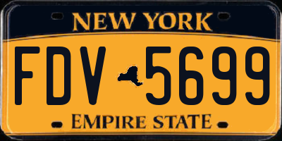 NY license plate FDV5699