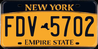 NY license plate FDV5702