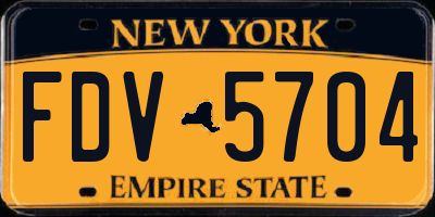NY license plate FDV5704