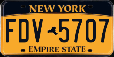 NY license plate FDV5707