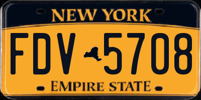 NY license plate FDV5708