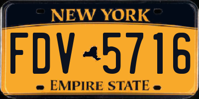 NY license plate FDV5716