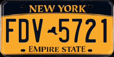 NY license plate FDV5721