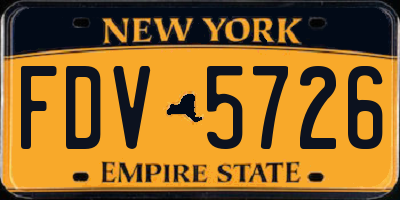 NY license plate FDV5726