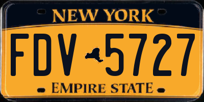 NY license plate FDV5727