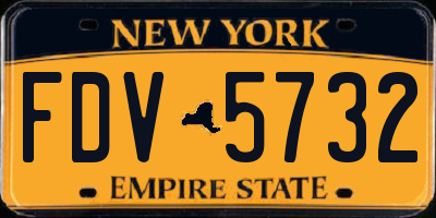 NY license plate FDV5732