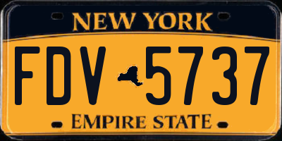 NY license plate FDV5737