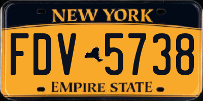 NY license plate FDV5738