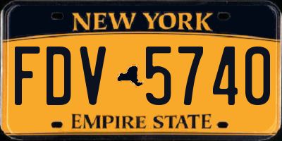 NY license plate FDV5740
