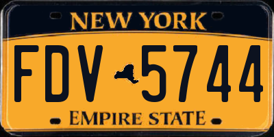 NY license plate FDV5744