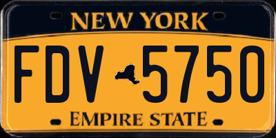 NY license plate FDV5750