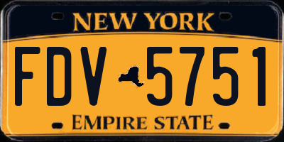 NY license plate FDV5751