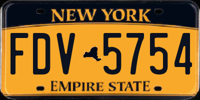 NY license plate FDV5754