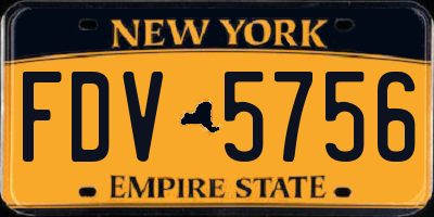 NY license plate FDV5756