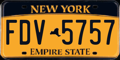 NY license plate FDV5757