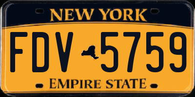 NY license plate FDV5759