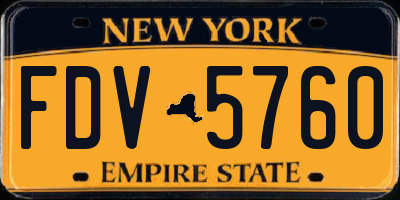 NY license plate FDV5760