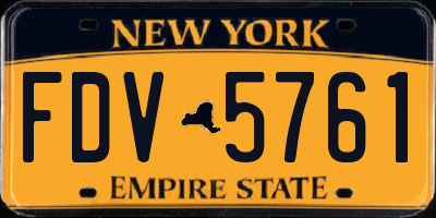 NY license plate FDV5761