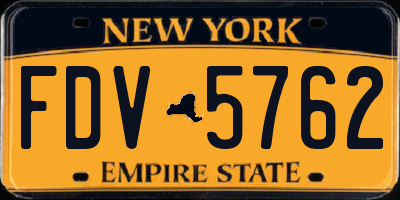 NY license plate FDV5762