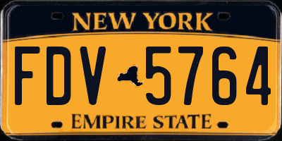 NY license plate FDV5764