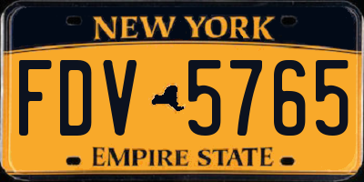 NY license plate FDV5765