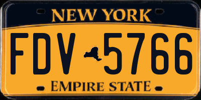 NY license plate FDV5766